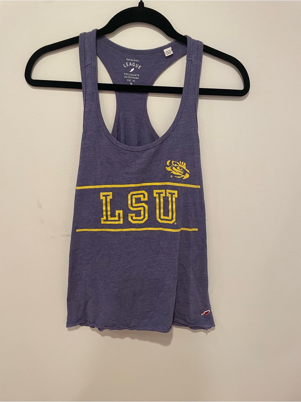League LSU Purple Racerback Tank Size Small